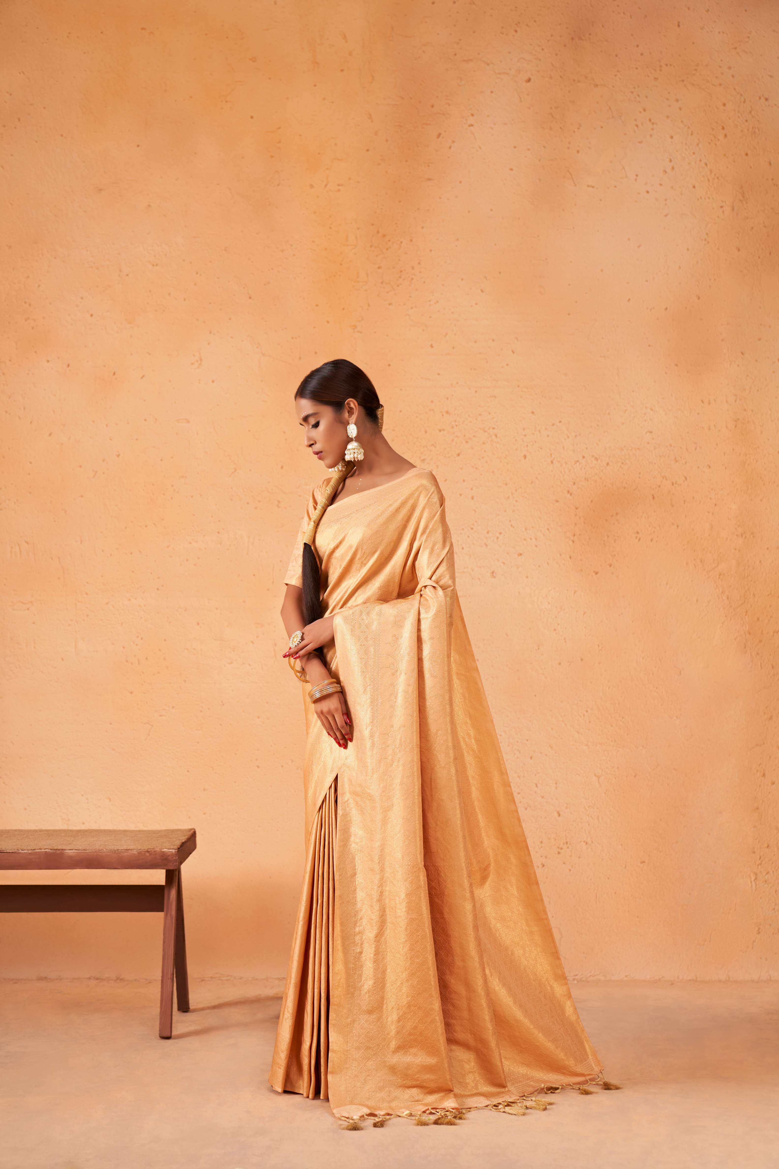 Golden Glow Gold Zari Kanjivaram Silk Saree - Image 6
