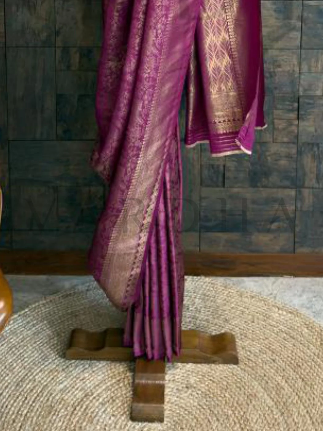 Purple Kanjivaram Silk Saree with Zari Weave - Image 4